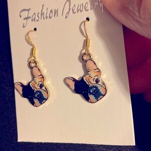 French bulldog dangle earrings